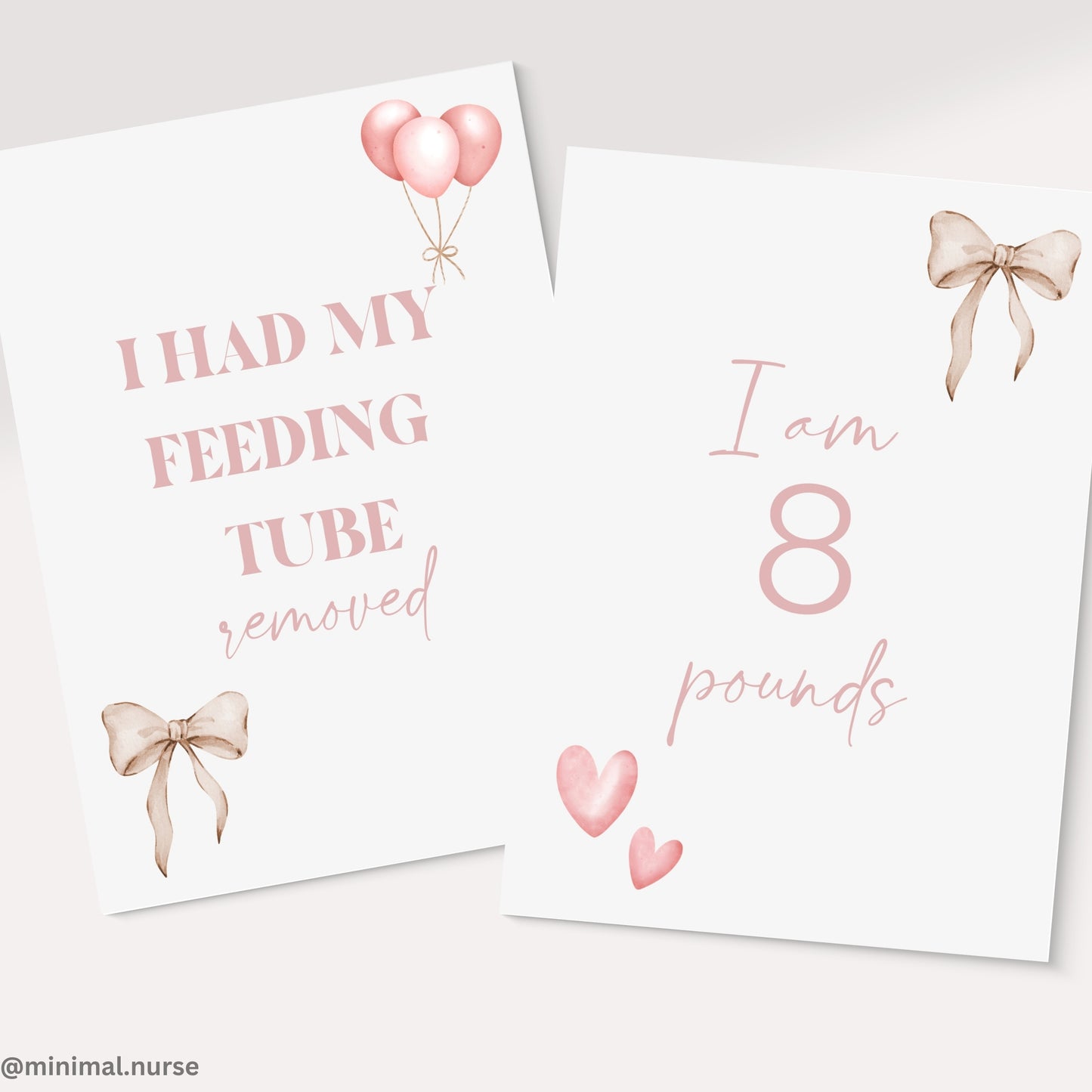 Pink NICU Milestone Cards