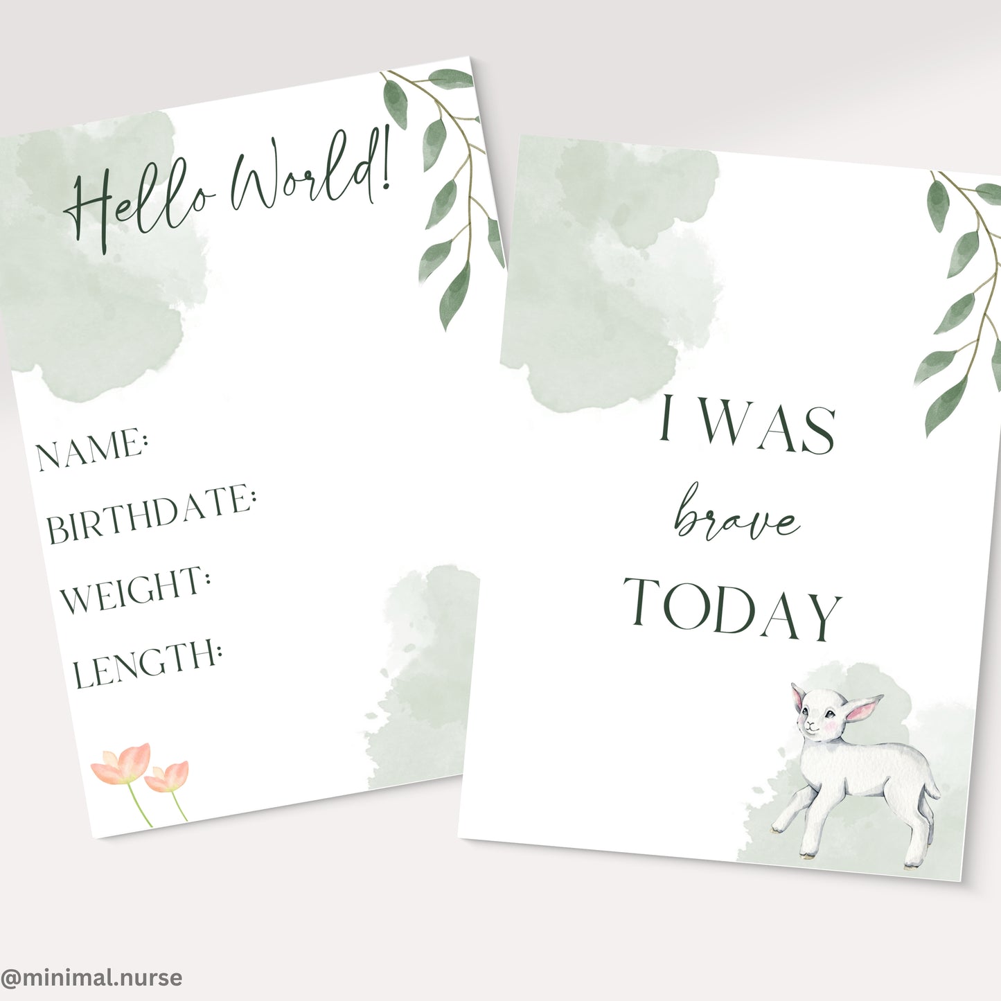 Green NICU Milestone Cards